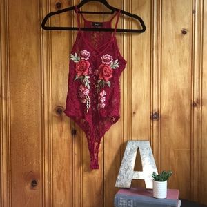 Lace rose body suit